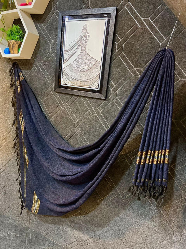 Executive Men's Winter Wool Shawl with Tribal Border Embroidery