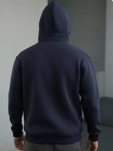 Men's Balaclava Zip-Up Fleece Hoodie | Tactical Navy Blue Winter Jacket