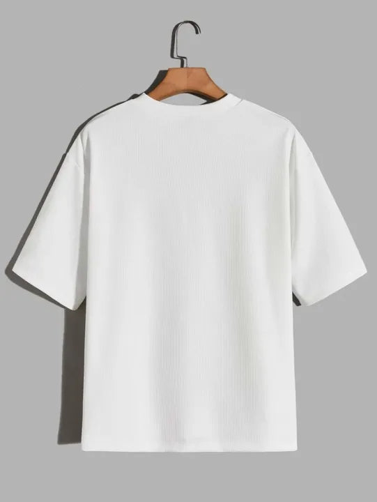 Premium Plain White Cotton T-Shirt for Men | Soft & Breathable Regular Fit Tee