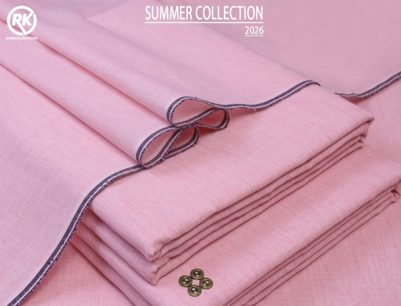 RK Collections Summer Collection 2026 Light Peach Unstitched Men's Suit Fabric