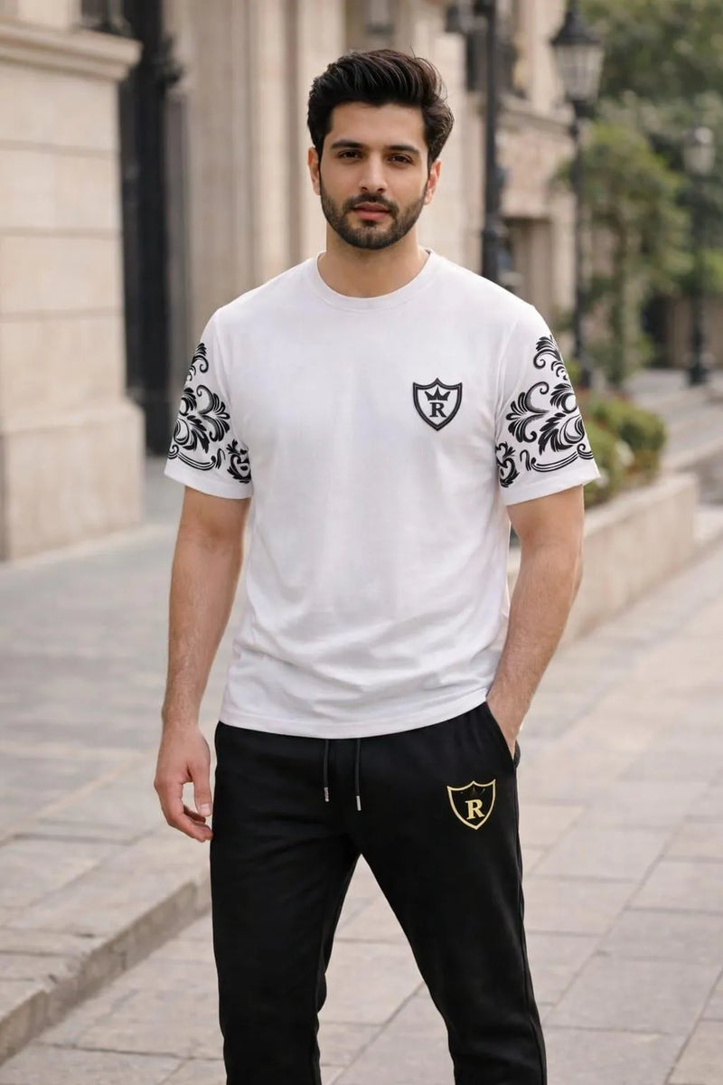 Men’s Luxury Ornate Sleeve Print Tracksuit Set