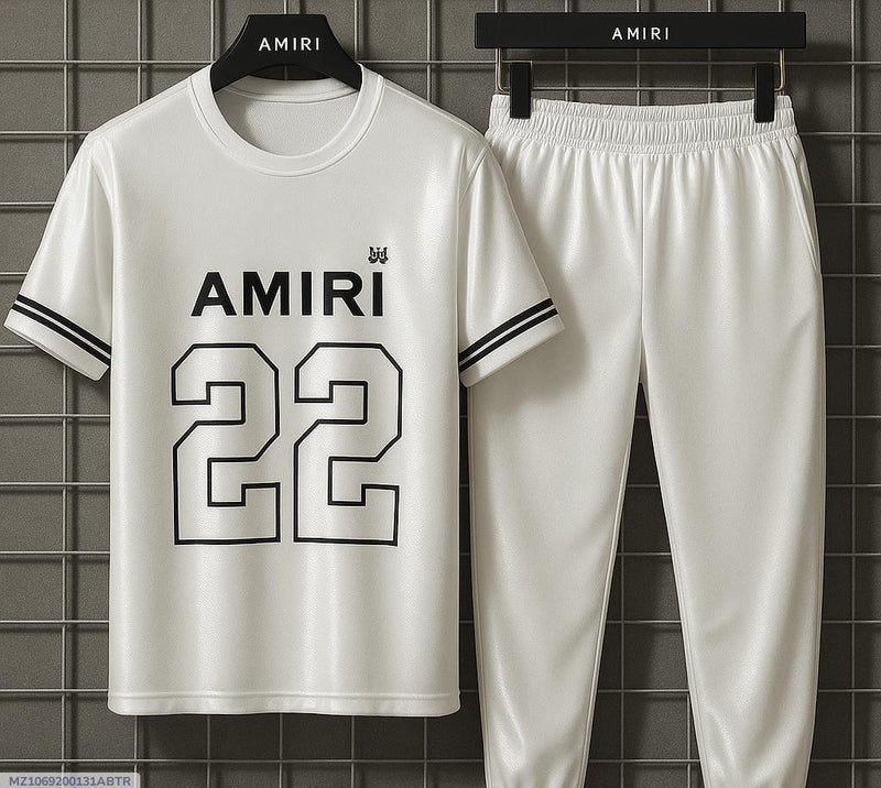 Amiri Men's Short Sleeve Tee & Trouser Set - Premium Cotton